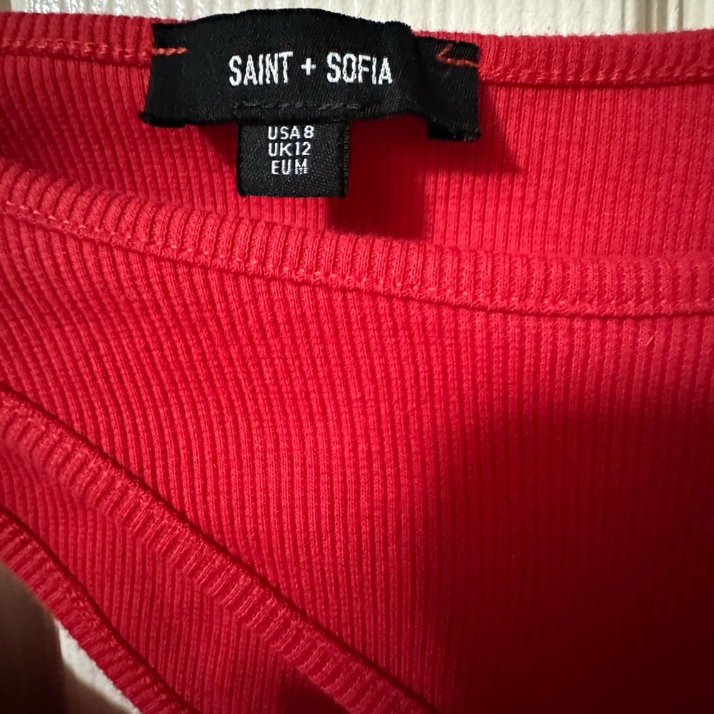Saint + Sofia Reveal Ribbed Long Sleeve Knit Shirt size 8 US.  Snug fit. - Picture 3 of 7